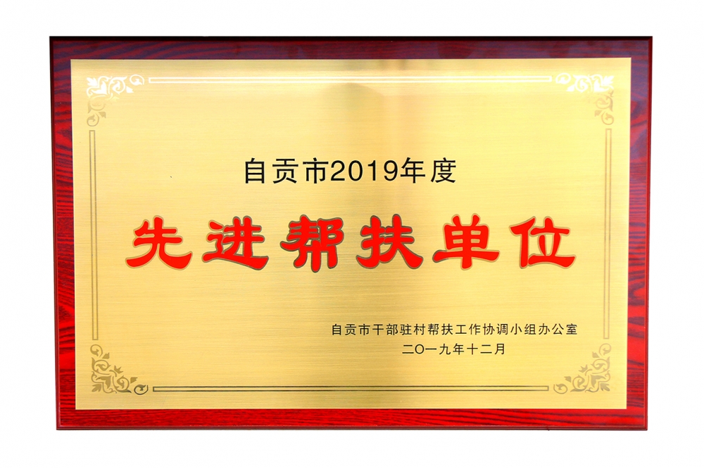 公司荣获自贡市2019年度“先进帮扶单位”称号